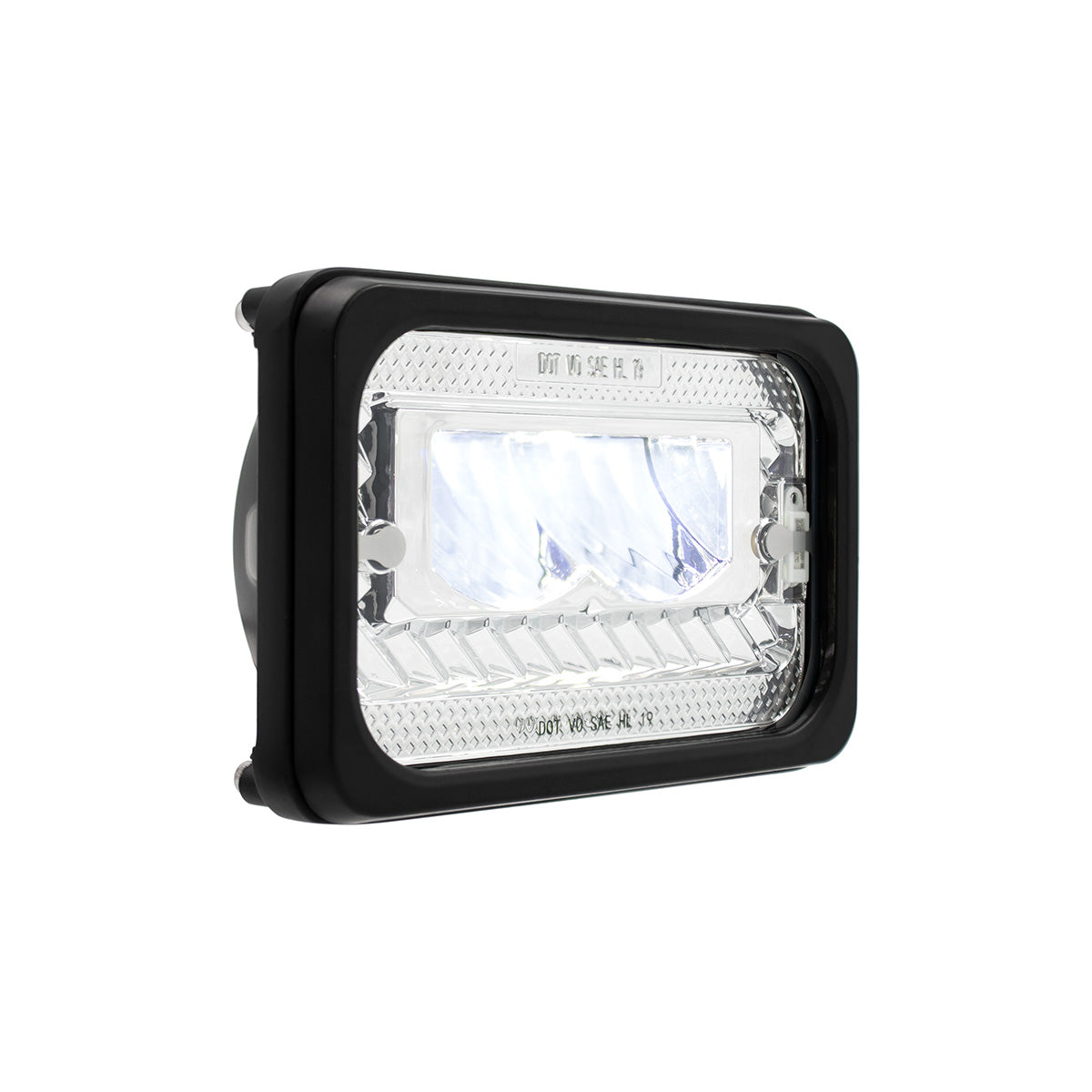 ULTRALIT - Heated 4" X 6" LED Headlight With Glass Lens & Aluminum Housing - High Beam - Chrome