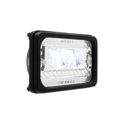 ULTRALIT - Heated 4" X 6" LED Headlight With Glass Lens & Aluminum Housing - High Beam - Chrome