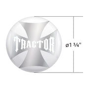"Tractor" Maltese Cross Air Valve Knob Candy Color Sticker - Pearl White