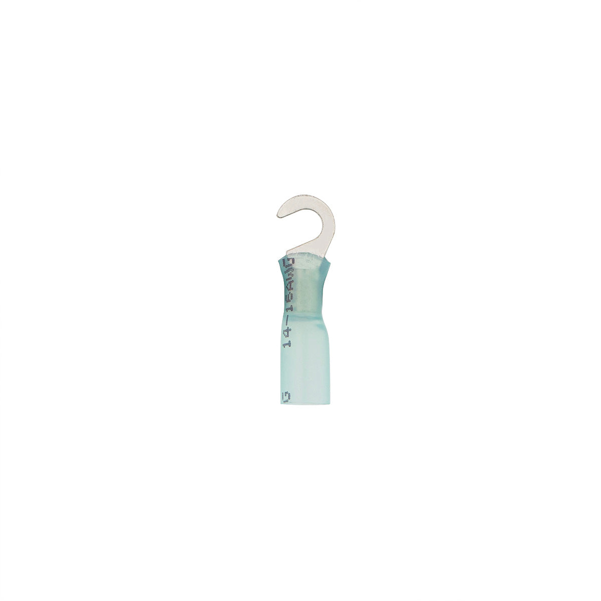 16-14 AWG #10 Stud CS Heat Shrink Hook Terminal - Blue (5-Pack)