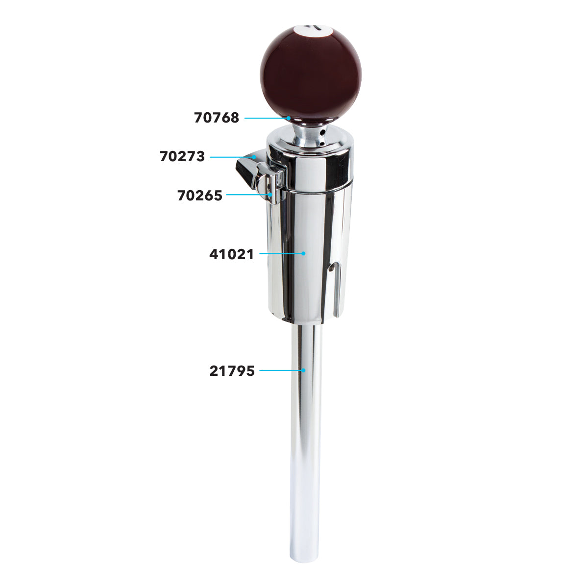 Number 7 Pool Ball Gearshift Knob For 13/15/18 Speed Eaton Style Shifters