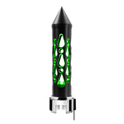 Thread-On Brooklyn Style Spike Gearshift Knob With LED 13/15/18 Speed Adapter-Matte Black/Green LED