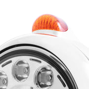 Stainless Steel Guide 682-C Headlight 11 LED Bulb & Dual Mode LED Signal-Amber Lens