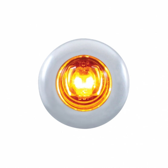 SS Front Air Cleaner Bracket With 22X 2 Amber LED 3/4" Mini Lights & SS Bezels For Peterbilt-Amber Lens