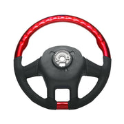 18" YourGrip Leather & Wood Candy Color Steering Wheel For 2012-2021 PB 579&2013-2021 KW T680-Candy Red
