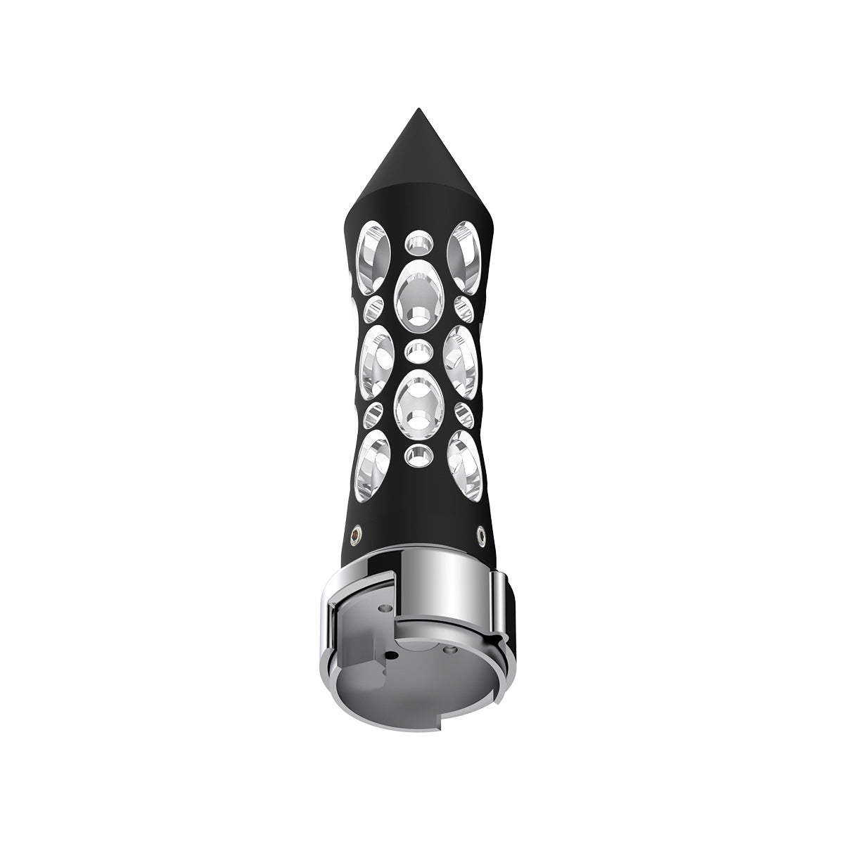 Thread-On Daytona Style Spike Gearshift Knob With LED 13/15/18 Speed Adapter - Black/White LED