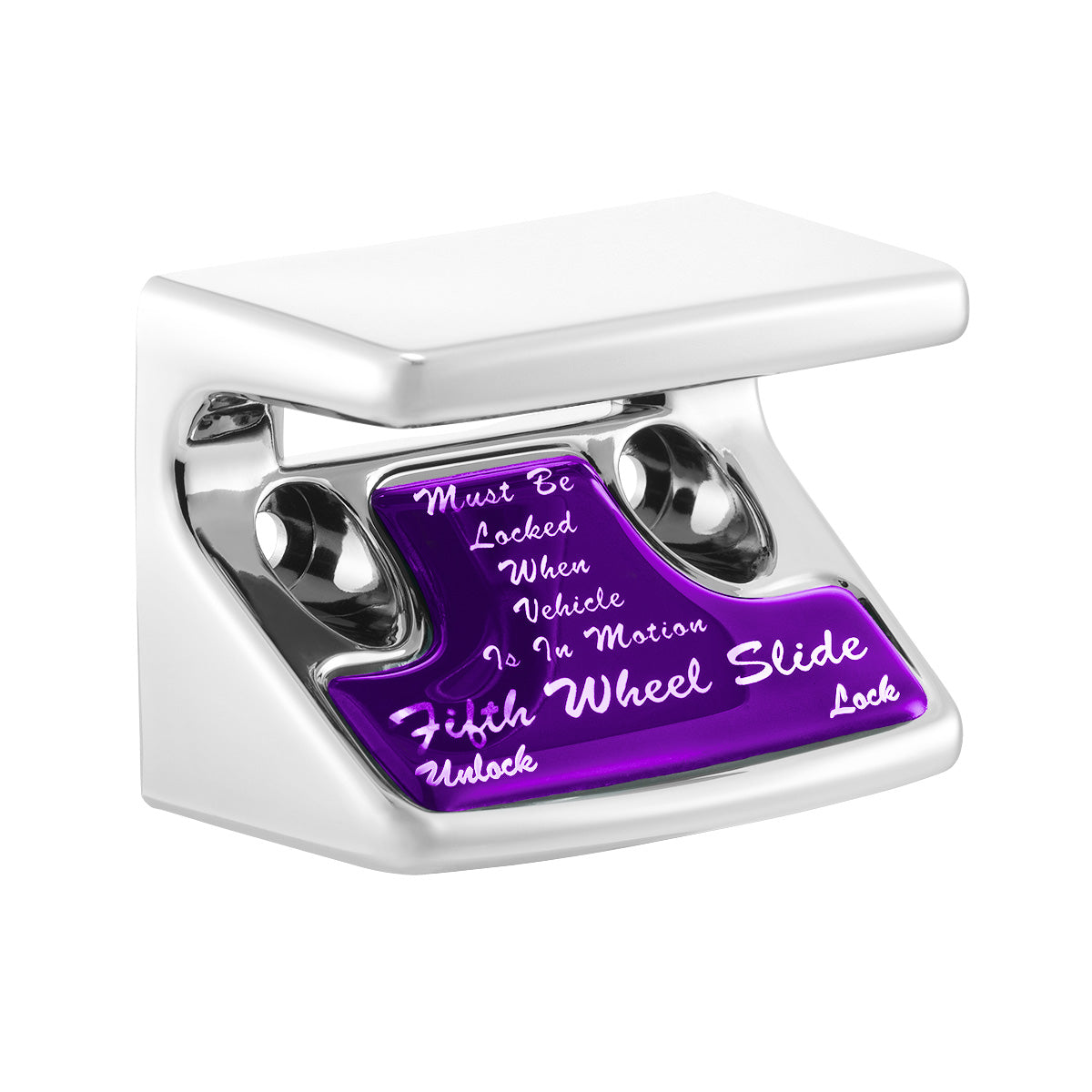 Chrome Plastic Fifth Wheel Switch Guard With Glossy Sticker For 1990-2010 Freightliner Classic- Purple Sticker