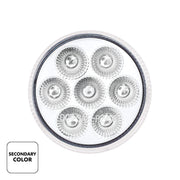 7 LED 2" Round Double Fury Light (Clearance/Marker) - Amber & White LED/Clear Lens