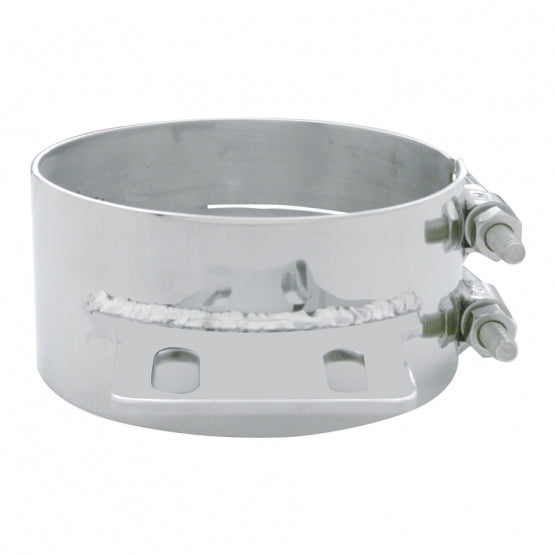 5" Stainless Butt Joint Exhaust clamp - Straight Bracket