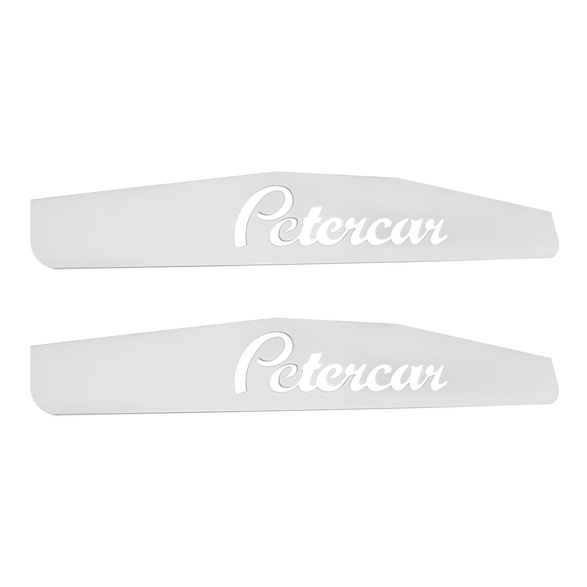 4" X 24" Chrome Petercar Bottom Mud Flap Plate - Welded Stud (Card of 2)