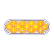 13 LED 6" Oval Double Fury Light (Stop, Turn & Tail) With Warning Light - Red & Amber LED/Clear Lens