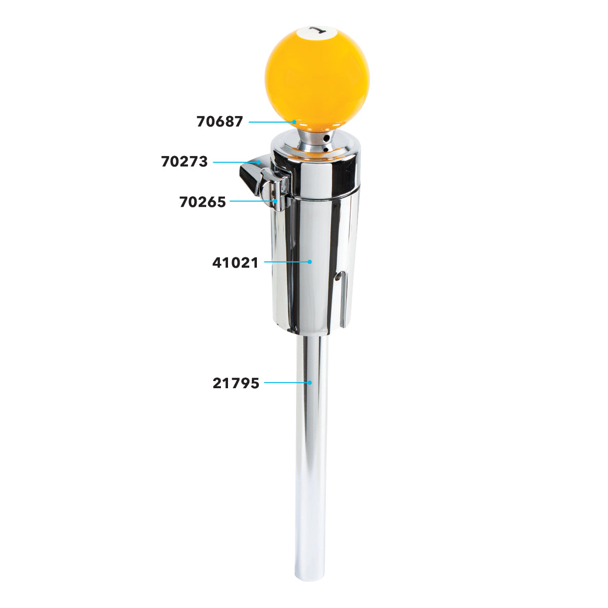 Number 1 Pool Ball Gearshift Knob For 13/15/18 Speed Eaton Style Shifters