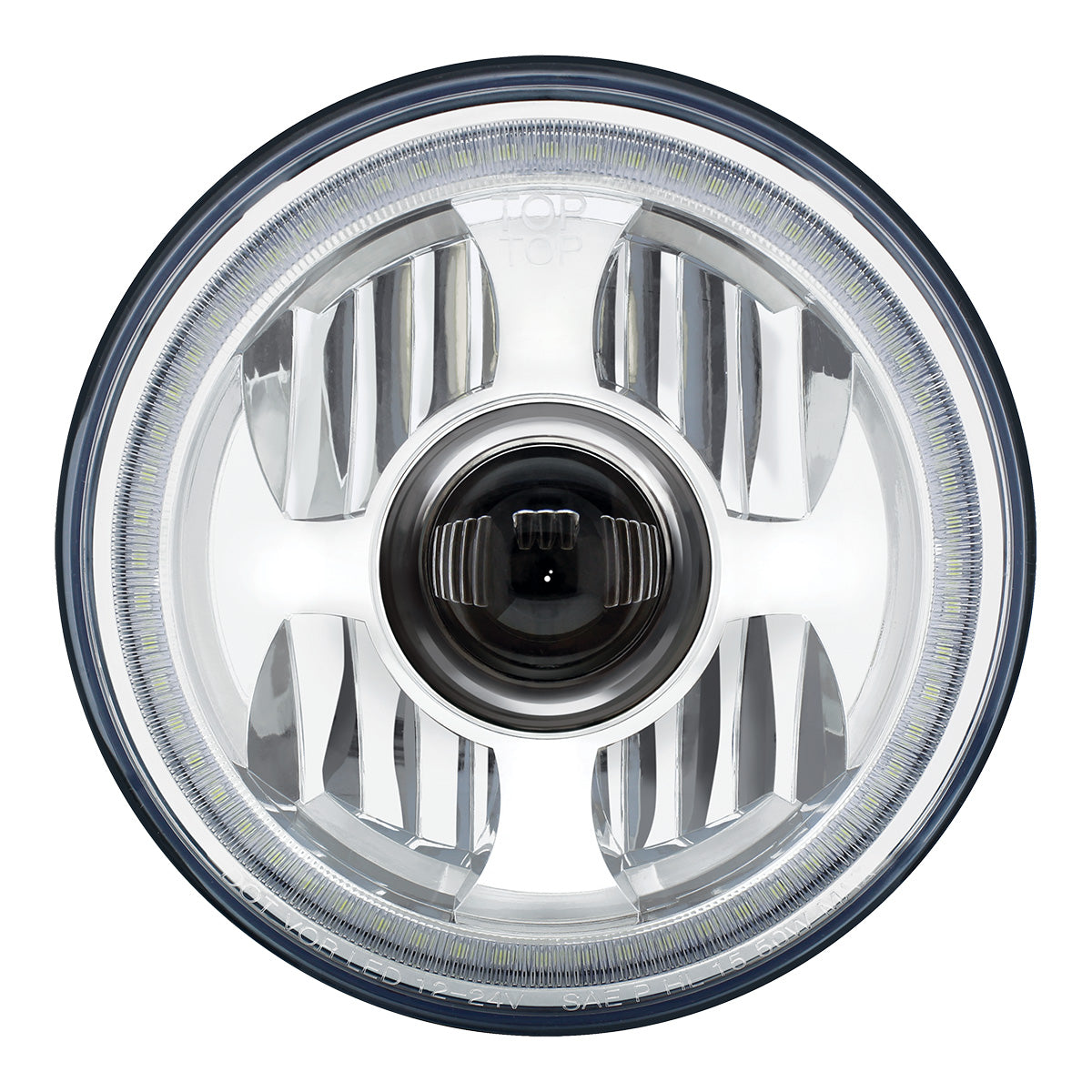 ULTRALIT - High Power LED 7" Projection Headlight With Dual Color LED Position Halo Ring