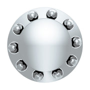 Dome Rear Axle Cover With 1-1/2"  Push-On Standard Nut Covers - Chrome
