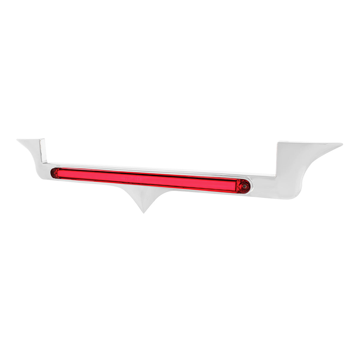 Chrome Hood Emblem Trim With 24 LED GloLight Bar For Kenworth - Red LED/Red Lens