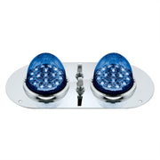 304 SS Above Door Dome Light Kit With 2 X 17 LED Double Fury Watermelon For KW & PB Trucks-Amber & Blue LED