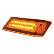 35 LED Sequential Turn Signal Light For 2018-2025 Freightliner Cascadia - Passenger - Amber LED/Amber Lens