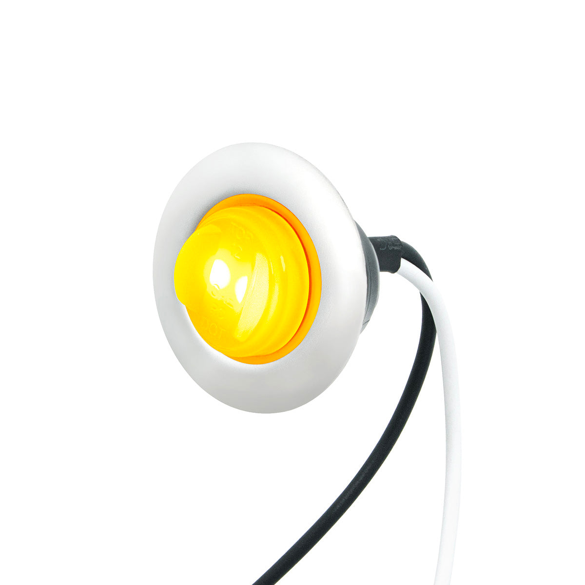 GloLight 2 LED 3/4" Mini Light (Clearance/Marker) With Stainless Steel Trim-Amber LED/Clear Lens