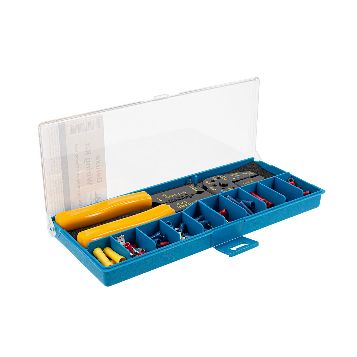 Deluxe Wiring Kit w/ 100 Vinyl Terminals & 1 Stripper/Crimper Tool, 101 Pcs.