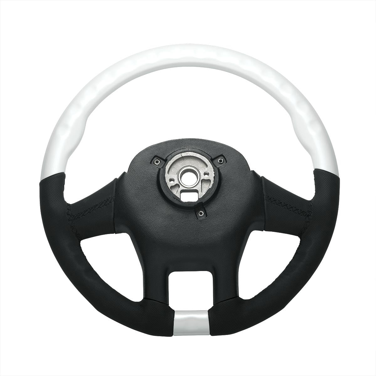 18" YourGrip Leather & Wood Candy Color Steering Wheel For 2012-2021 PB 579&2013-2021 KW T680-Pearl White
