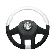 18" YourGrip Leather & Wood Candy Color Steering Wheel For 2012-2021 PB 579&2013-2021 KW T680-Pearl White