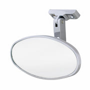 Oval Chrome Plated Aluminum Interior Rear View Mirror With Screw-On Mount