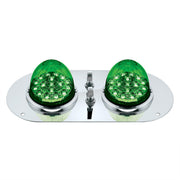 304 SS Above Door Dome Light Kit With 2 X 17 LED Double Fury Watermelon For KW & PB Trucks-Amber & Green LED