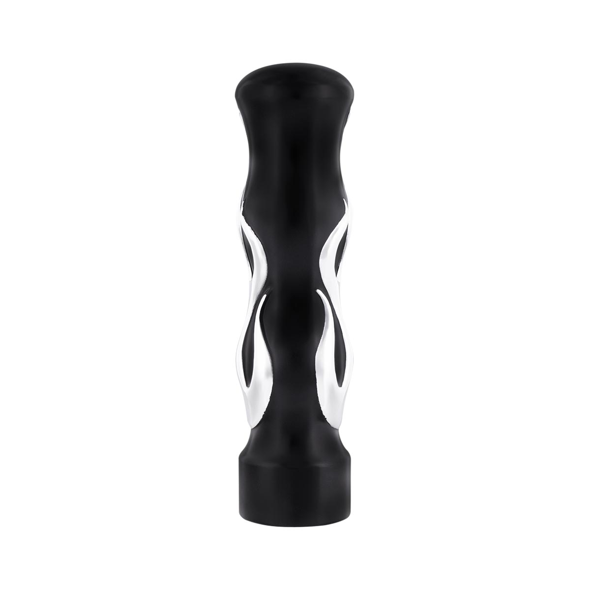 1/2"-13 Thread On Flame Gearshift Knob - Black With Chrome Flame