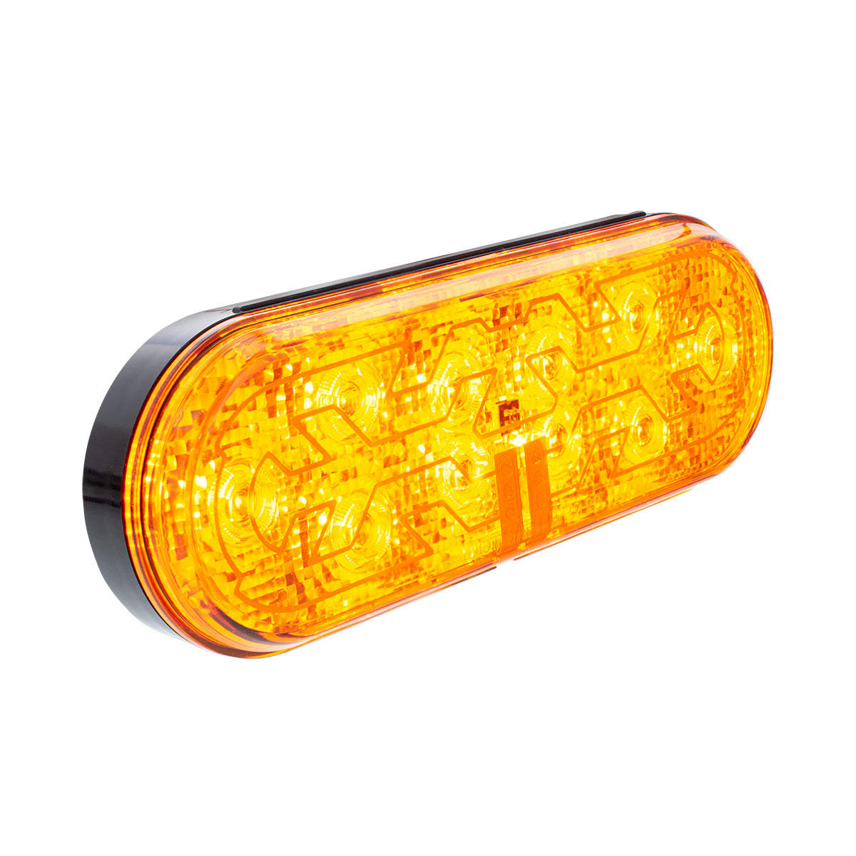10 LED 6" Oval Light (Turn Signal) With Heated Lens - Amber LED/Amber Lens