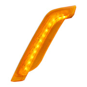 12 Amber LED Fender Turn Signal Light For Peterbilt 579 (2012-2021) & 587 (2012-2018)- Driver, Amber Lens