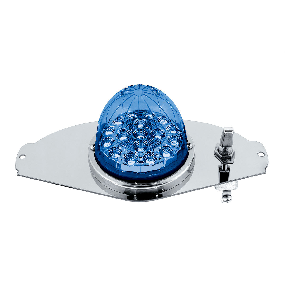 304 SS Above Door Dome Light Kit W/ 17 LED Double Fury Watermelon For 2008-2017 FL Cascadia-Red & Blue LED