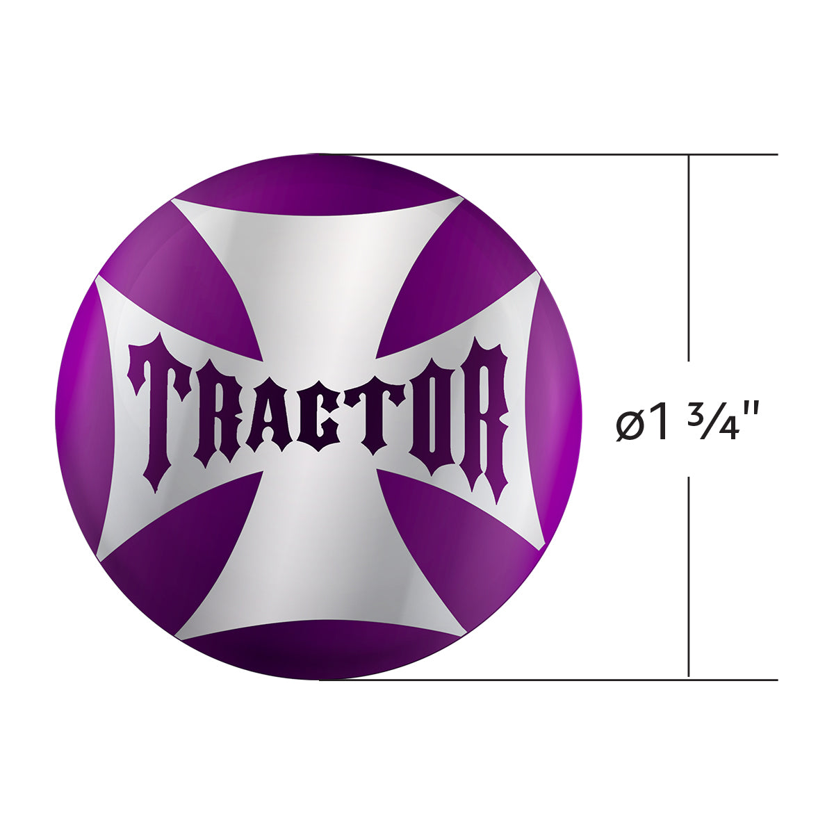 "Tractor" Maltese Cross Air Valve Knob Candy Color Sticker - Candy Purple