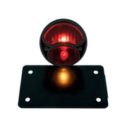 Black 1928 Ford Model A Style Tail Light Assembly With Horizontal Mounting Bracket For Motorcycle