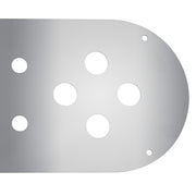 Stainless Steel Above Door Dome Light Plate With 8 x 3/4" Mini Light Cutouts For Kenworth & Peterbilt Trucks