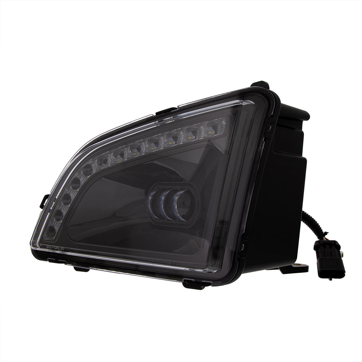 18 LED Black Projector Fog Light With Position Light For 2018-2024 Volvo VNL - Driver/Left