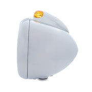 Stainless Steel Guide 682-C Headlight H4 With 6 Amber LED & Dual Mode LED Signal-Amber Lens
