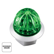 4 LED 1-1/8" Watermelon Double Fury Light With Clear Lens (Clearance/Marker) - Amber & Green LED