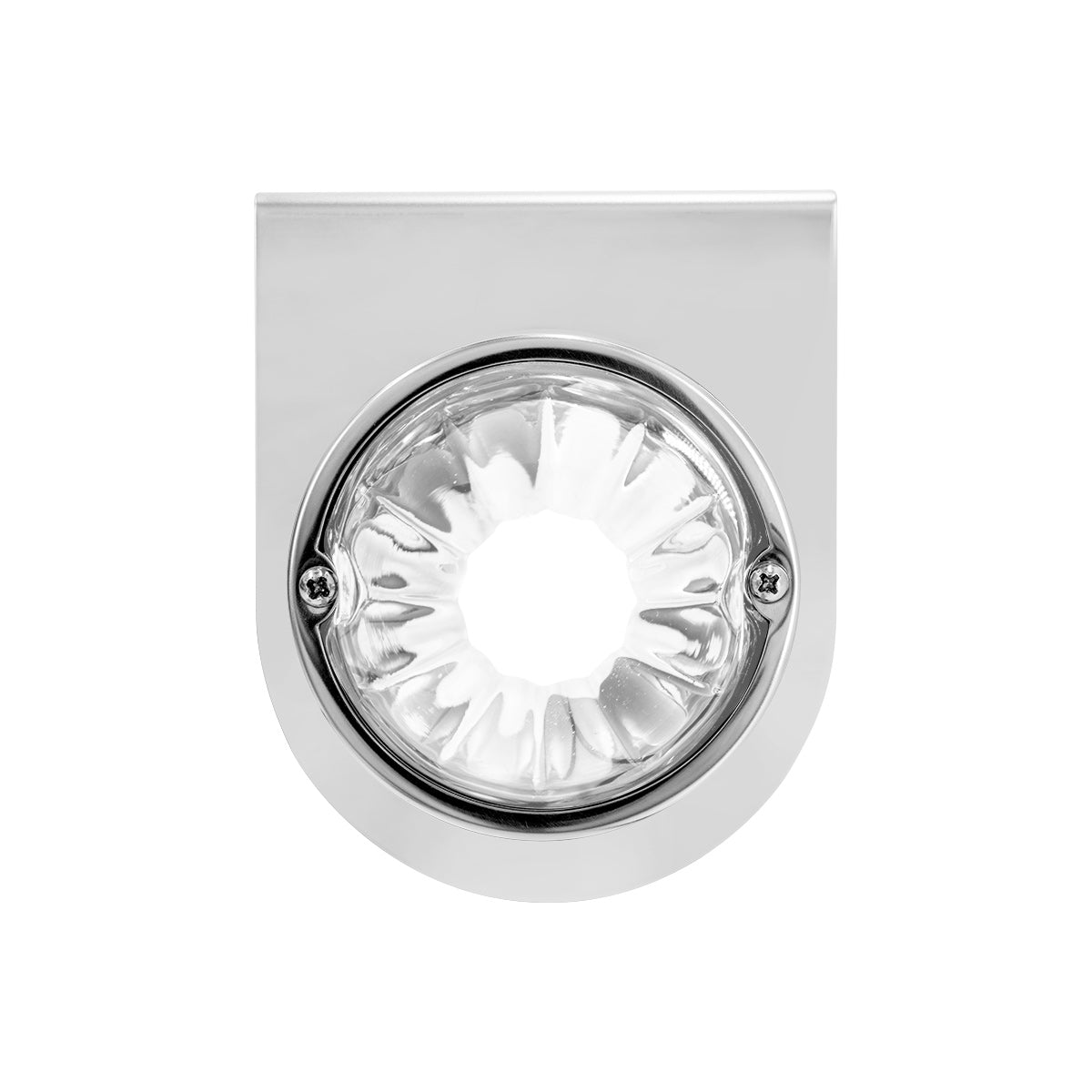 Dual Function Glass Watermelon Light With Stainless Steel Light Bracket Kit With LED Bulb-White LED/Clear Lens