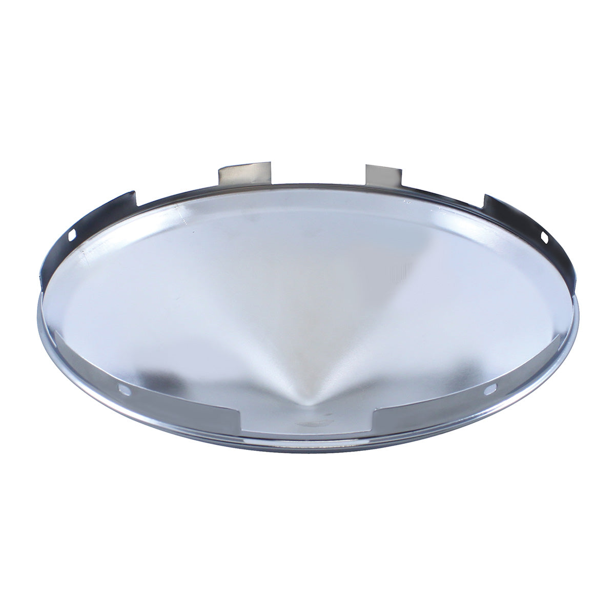 6 Uneven Notched Chrome Pointed Front Hubcap - 7/16" Lip