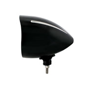 Black "Billet" Style Groove Headlight With Visor 5 LED Bulb - Blackout