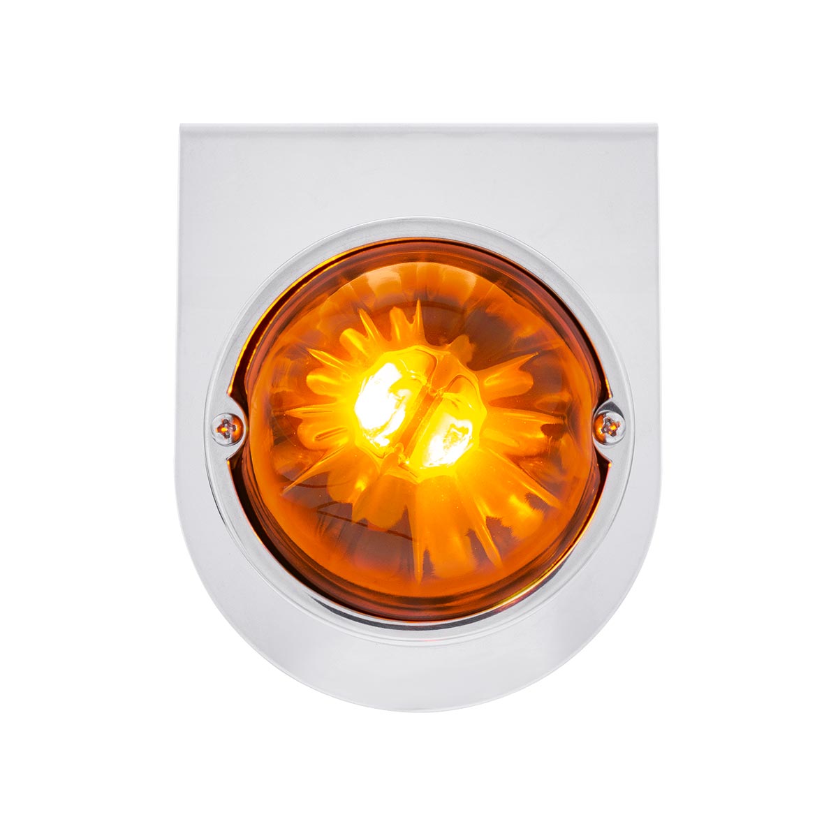 UltraBurst Glass Watermelon Light With Stainless Steel Light Bracket Kit-Amber LED/Dark Amber Lens