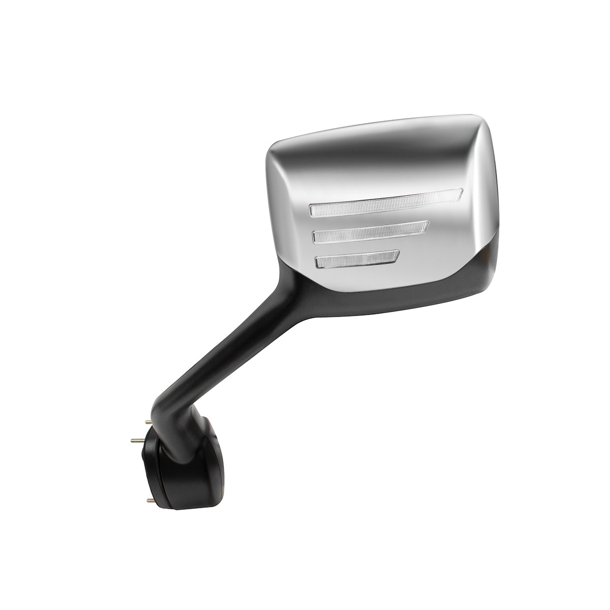 Chrome Hood Mirror Assembly W/ Sequential LED Turn Signal For 2013-2021 Kenworth T680 & Peterbilt 579 - Driver