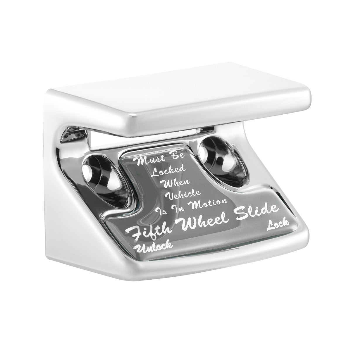 Chrome Plastic Fifth Wheel Switch Guard With Glossy Sticker For 1990-2010 Freightliner Classic- Silver Sticker