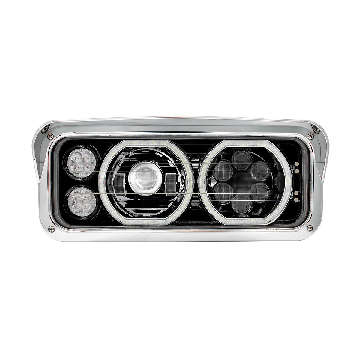 Blackout High Power Heated 10 LED Headlight With LED Turn & DRL-Passenger