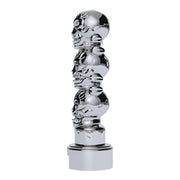 Thread-On 3-Skull Gearshift Knob With Adapter For Eaton-Fuller 13/15/18 Speed Shifter- Chrome