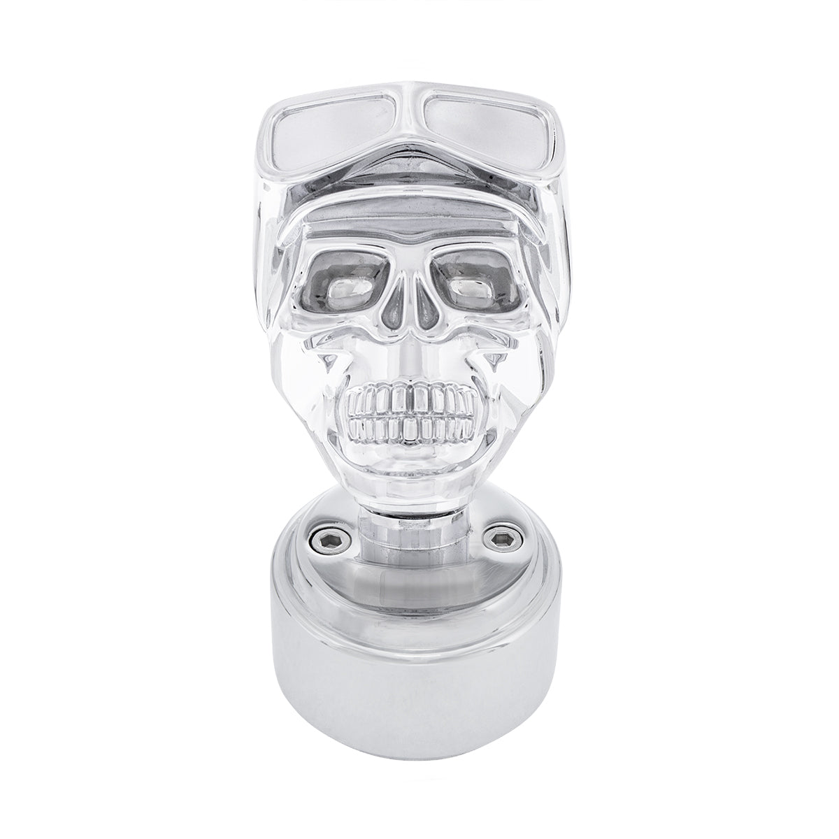 Skull Biker Thread-On Shift Knob & Adapter For Eaton Fuller Style 9/10 Shifter - Chrome