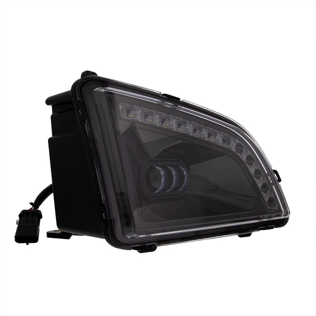18 LED Black Projector Fog Light With Position Light For 2018-2024 Volvo VNL - Passenger/Right
