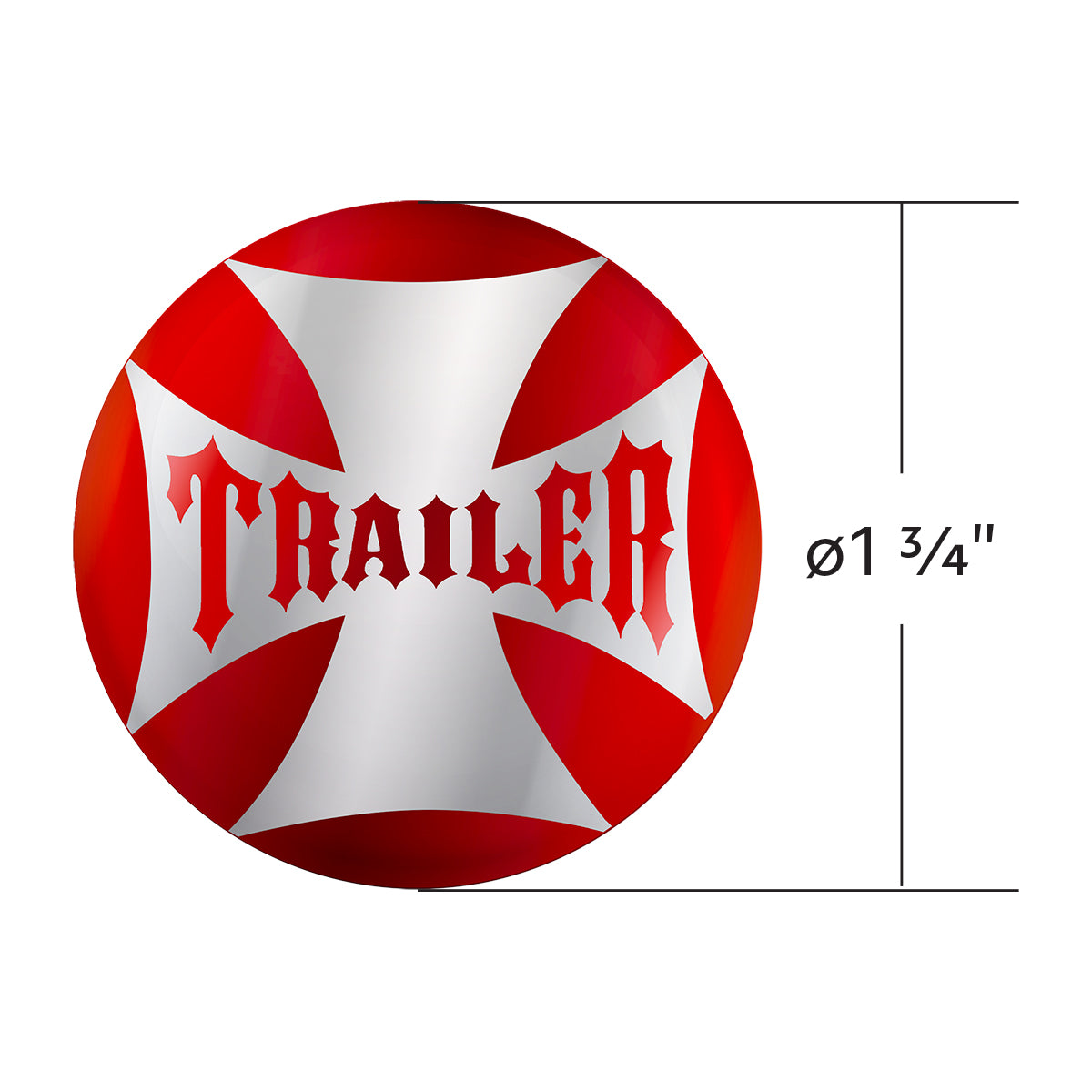"Trailer" Maltese Cross Air Valve Knob Candy Color Sticker Only - Candy Red