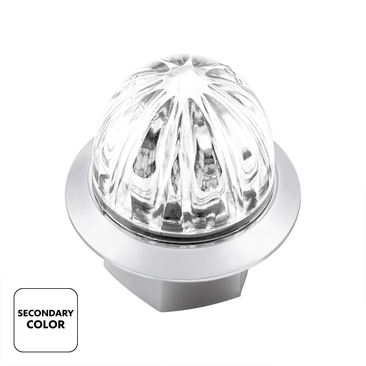 4 LED 1-1/8" Watermelon Double Fury Light With Clear Lens (Clearance/Marker) - Red & White LED