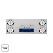 33-3/4" SS Rear Center Panel With 4X 19 LED 4" Double Fury Lights & Visors-Red & White LED